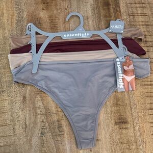 Essentials by Rene Rofe Women's flexible fit thongs  - Gray, Tan, Burgundy nude